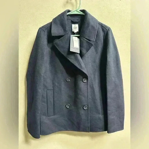 NEW | GAP The Unlined Wool Blend Peacoat | Navy | Women’s Size M - Picture 1 of 9